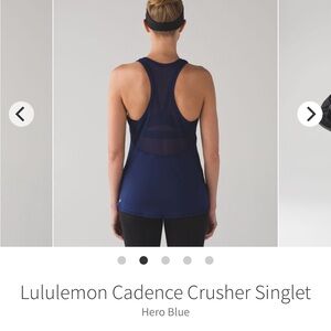 Lululemon Cadence Crusher tank in hero blue